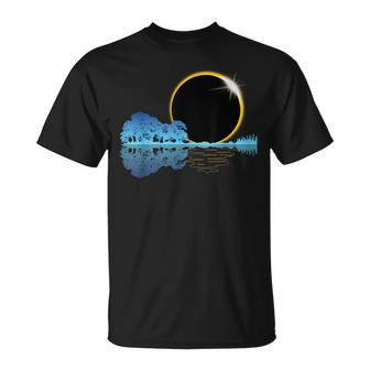 2024 Solar Eclipse Guitar Nature Moon Retro Style Guitarist T-Shirt - Seseable