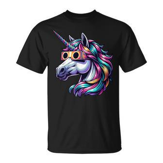 2024 Solar Eclipse Unicorn Wearing Solar Eclipse Glasses T-Shirt - Monsterry