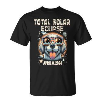 2024 Solar Total Eclipse Dog Wearing Solar Eclipse Glasses T-Shirt | Mazezy