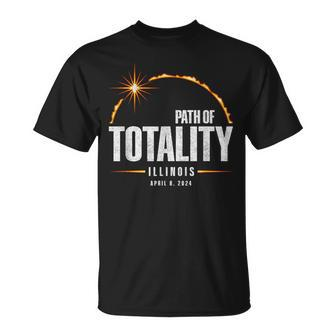 2024 Total Eclipse Path Of Totality Illinois 2024 T-Shirt - Seseable