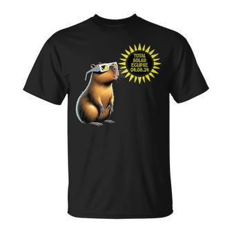 2024 Total Solar Eclipse Capybara Solar Eclipse 2024 T-Shirt - Thegiftio UK