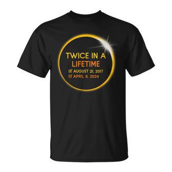 2024 Total Solar Eclipse Twice In A Lifetime Matching Group T-Shirt | Mazezy