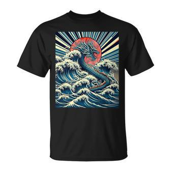 2024 Year Of The Dragon With The Great Wave Off Kanagawa T-Shirt - Monsterry UK