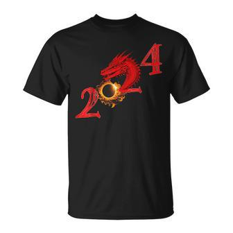2024 Year Of The Dragon And Total Solar Eclipse T-Shirt - Seseable