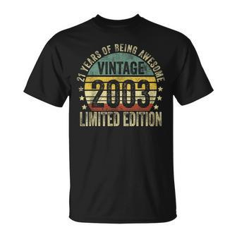 21 Year Old Vintage 2003 Limited Edition 21St Birthday T-Shirt - Thegiftio UK