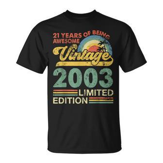 21St Birthday Born In 2003 21 Years Old Vintage 2003 T-Shirt - Monsterry AU