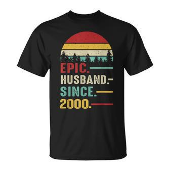 24Th Wedding Anniversary For Him Epic Husband Since 2000 T-Shirt - Thegiftio UK