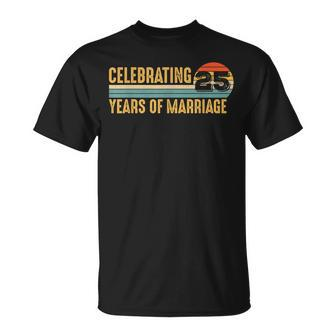 25 Years Marriage Married Couple 25Th Wedding Anniversary T-Shirt - Monsterry UK
