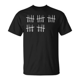 25Th Birthday Tally Marks Vintage Anniversary 25 Years Old T-Shirt - Monsterry AU