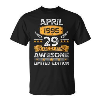 29 Years Old Vintage April 1995 29Th Birthday Mens T-Shirt | Mazezy