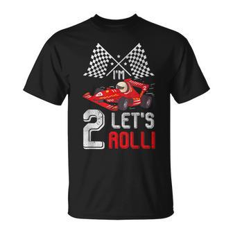 2Nd Birthday Race Car 2 Year Old Let's Roll Toddler Boy T-Shirt - Monsterry UK