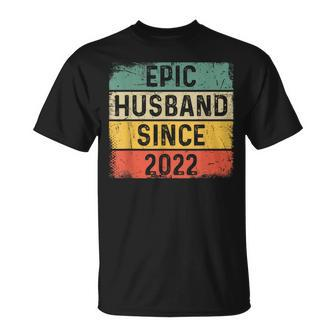 2Nd Year Wedding Anniversary Best Epic Husband Since 2022 T-Shirt - Thegiftio UK