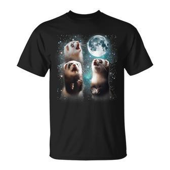 3 Ferret Moon Howling Ferret Head For Men Women Kid T-Shirt - Monsterry UK