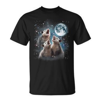 3 Opossum Moon Howling Opossum Head For Women Kid T-Shirt - Monsterry DE