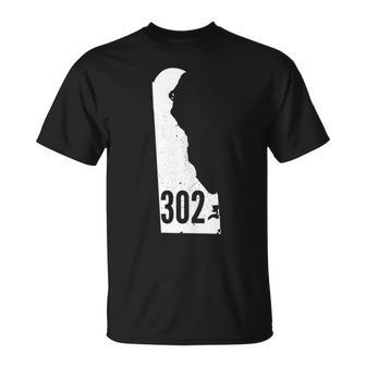 302 Delaware Pride Outline State Area Code T-Shirt - Monsterry DE