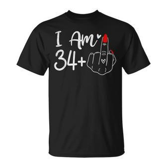 I Am 34 Plus 1 Middle Finger For A 35Th Birthday For Women T-Shirt | Mazezy AU