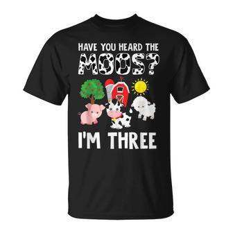 3Rd Birthday 3 Year Old Farm Theme Animals Birthday Party T-Shirt - Monsterry