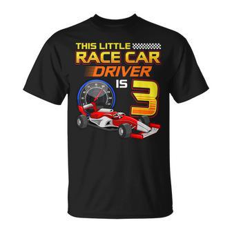 3Rd Birthday Race Car Driver 3 Year Racing Old Toddler Boy T-Shirt - Monsterry