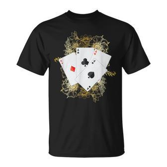 4 Aces Playing Cards Poker Gambling Game T-Shirt - Monsterry