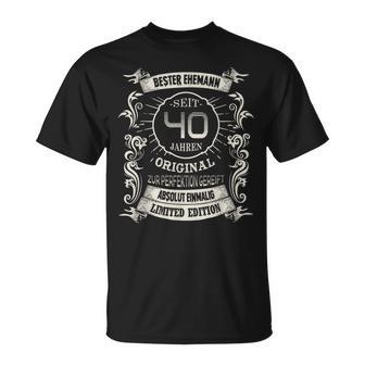 40 Wedding Anniversary Best Husband Seit 40 Jahren Ruby Wedding T-Shirt - Seseable