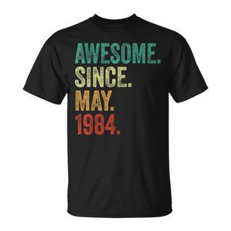 40 Years Old Awesome Since May 1984 40Th Birthday T-Shirt - Seseable