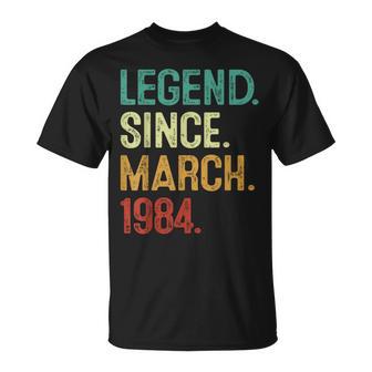 40 Years Old Legend Since March 1984 40Th Birthday T-Shirt - Monsterry