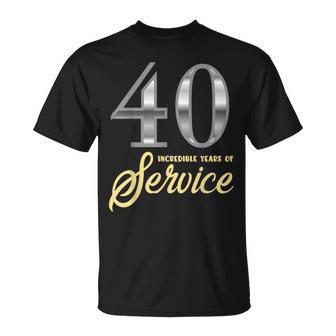 40 Years Of Service 40Th Employee Anniversary Appreciation T-Shirt - Monsterry DE