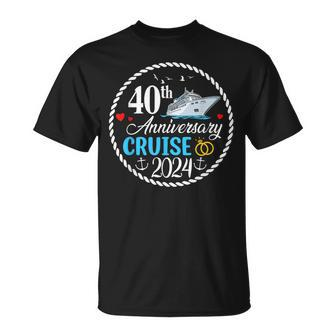40Th Anniversary Cruise 2024 Matching Couples Wedding T-Shirt - Monsterry DE