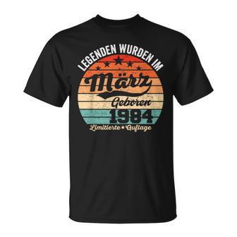 40Th Birthday Man Legends Are Im Marz 1984 T-Shirt - Geschenkecke