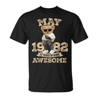 42 Years Of Being Awesome May 1982 Cool 42Nd Birthday T-Shirt - Thegiftio UK