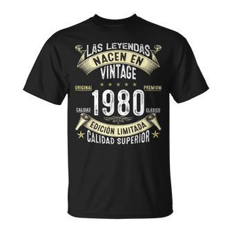 44 Años Cumpleaños Las Leyendas Nacen En De 1980 Camiseta unisex - Regaloses