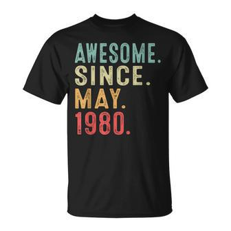 44 Years Old Awesome Since May 1980 44Th Birthday T-Shirt | Mazezy UK