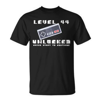 44E Anniversaire Niveau 44 Joueur Débloqué 44 Ans T-Shirt - Cadeauxyz