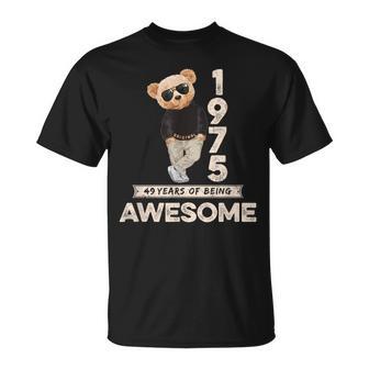 49 Geburtstag Herren Damen 1975 Original Awesome Teddybär T-Shirt - Geschenkecke