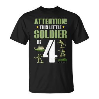 4Th Birthday Soldier 4 Year Old Military Themed Camo Boy T-Shirt - Monsterry DE