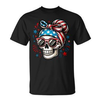 4Th Of July 2024 Independence Day Patriotic Skull Bandana T-Shirt - Monsterry AU