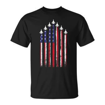 4Th Of July Air Force Veteran Patriotic Fighter Jets T-Shirt - Monsterry