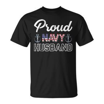 4Th Of July Proud Navy Husband T-Shirt - Monsterry