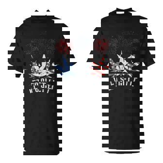 4Th Of July Let's Get Lit Weed American Flag Marijuana 420 T-Shirt | Seseable UK