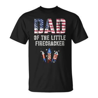 4Th July New Dad Of The Little Firecracker Birthday Squad T-Shirt - Monsterry AU