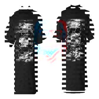 4Th Of July Patriotic Havanese Dog Us Flag T-Shirt - Monsterry