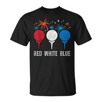 4Th July Red White Blue Golf Patriotic Golfer Dad Women T-Shirt - Monsterry