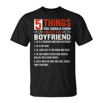 5 Things You Should Know About My Boyfriend T-Shirt - Monsterry AU