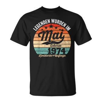 50 Geburtstag Geschenk Mann Legenden Sind Im Mai 1974 T-Shirt - Geschenkecke