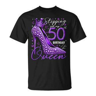 50 Year Old High Heels Stepping Into My 50Th Birthday T-Shirt - Seseable