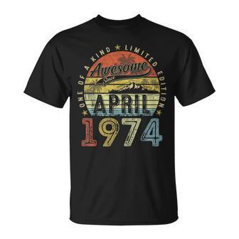 50 Year Old Vintage April 1974 50Th Birthday Women T-Shirt - Seseable