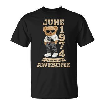 50 Years Of Being Awesome June 1974 Cool 50Th Birthday T-Shirt - Seseable