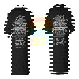 50 Years Old January 1974 Vintage Retro 50Th Birthday T-Shirt | Mazezy