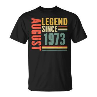 50Th Birthday Legend Since August 1973 50 Years Old Vintage T-Shirt - Monsterry