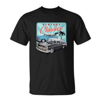 55 56 57 Chevys Truck Bel Air Vintage Cars T-Shirt - Monsterry UK